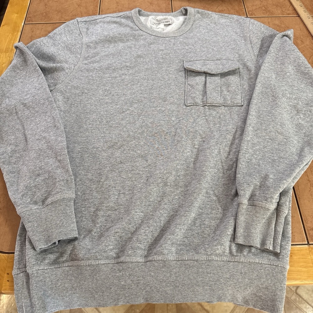 Outerknown Mens Crewneck Sweatshirt Sz Med Gray Organic Cotton Recycled Poly